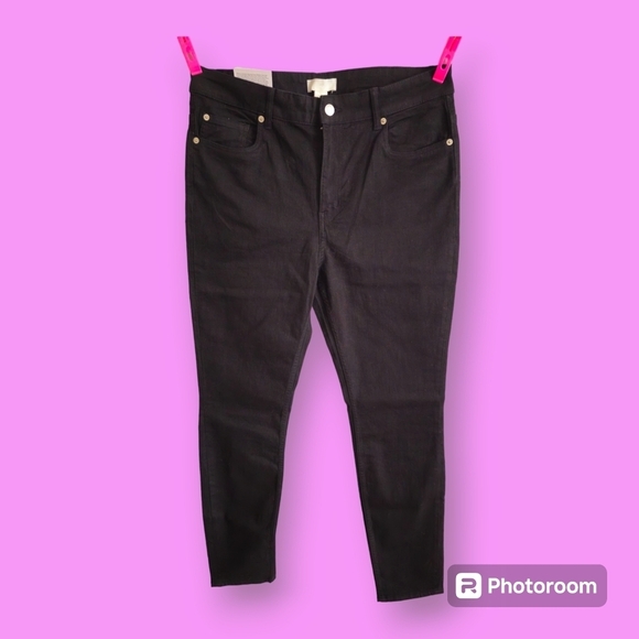 H&M Black Skinny High Waist Jeans Size 14 - Picture 1 of 7